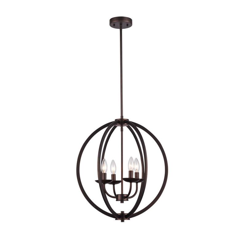 Industrial 4-light Oil Rubbed Bronze Pendant