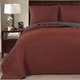 preview thumbnail 1 of 22, Brielle Honeycomb Reversible 3-piece Quilt Set Linen/Red/Gunmetal - Full - Queen - 3 Piece