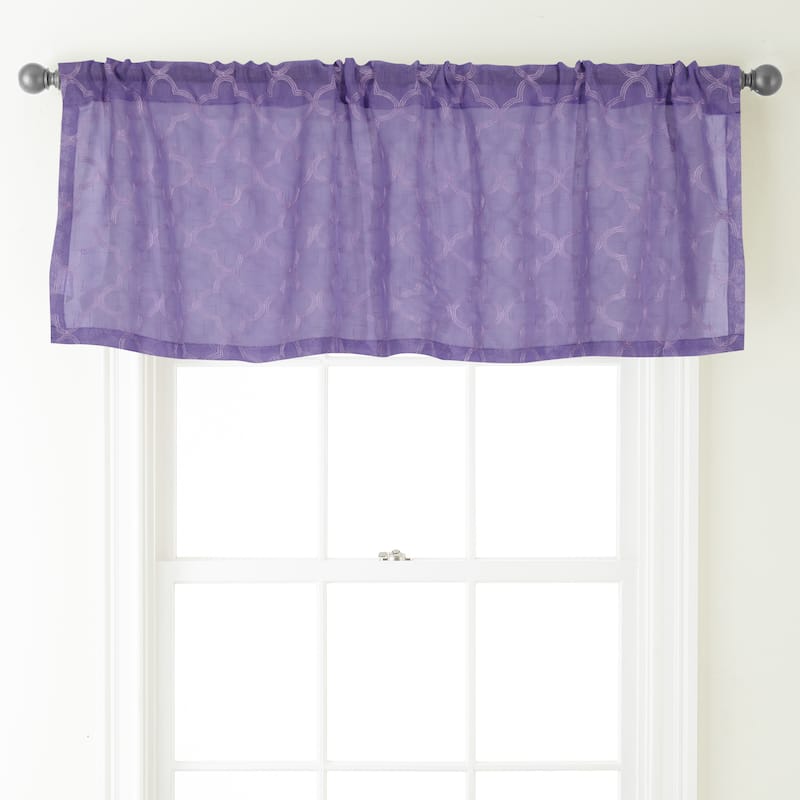 Nanshing Juliet 54 x 18-inch Rod-pocket Curtain Valance - 54 x 18 - Purple