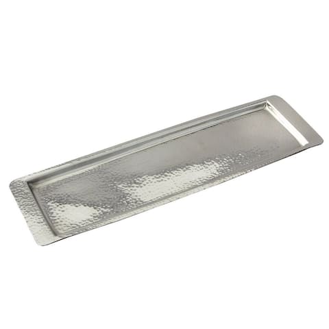 Heim Concept Stainless Steel Hammered Rect Tray 17.75"L x 5.5" W