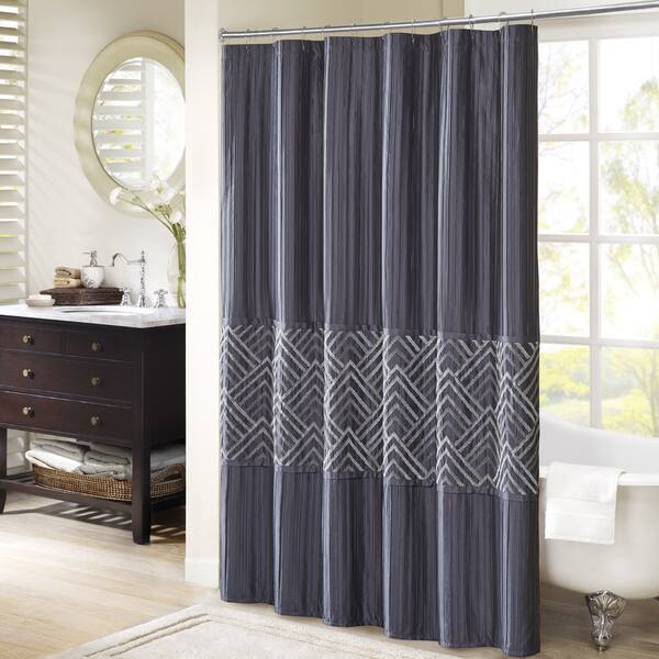 Madison Park Julien Embroidered Shower Curtain 2Color Option