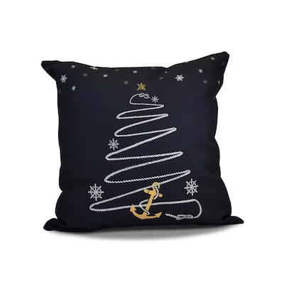 26 x 26-inch Holiday Anchor Holiday Geometric Print Pillow