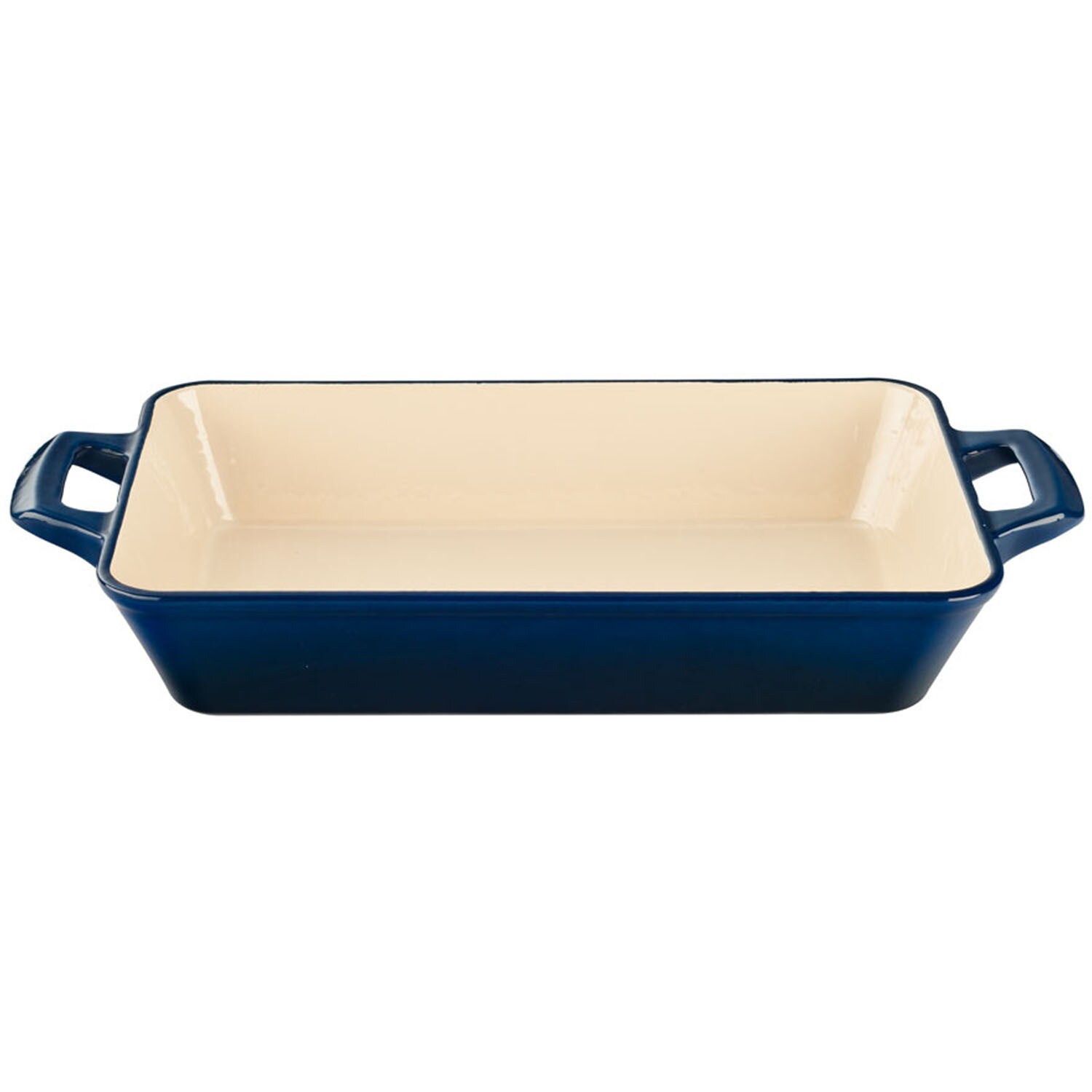 La Cuisine LC 8370 Medium Deep Cast Iron Roasting Pan with Enamel Finish Blue, 