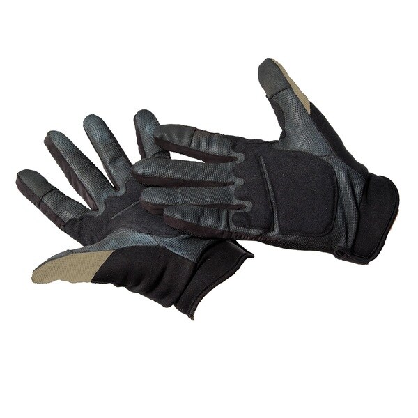 Caldwell Ultimate Black and Tan Nylon Shooting Gloves
