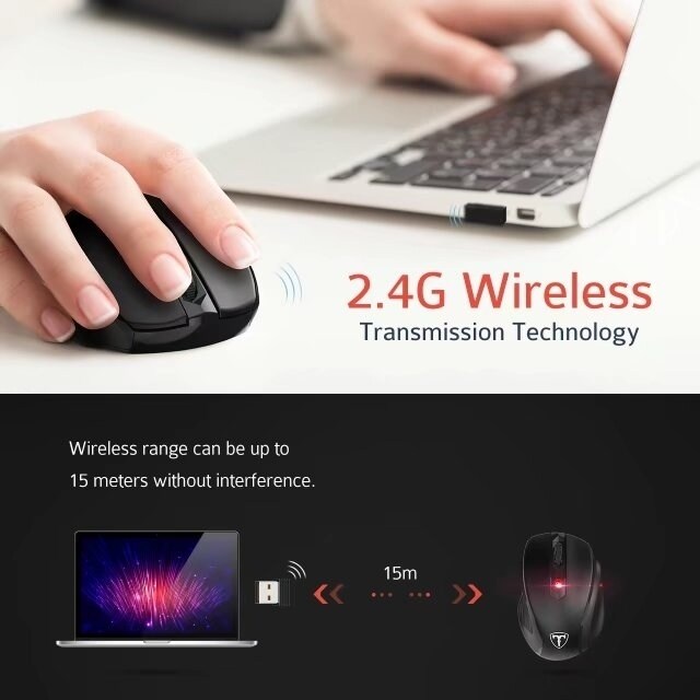 Notebook with Nano Receiver Laptop Computer 2.4G Ergonomic Portable USB Wireless Mouse for PC Vinyl Records