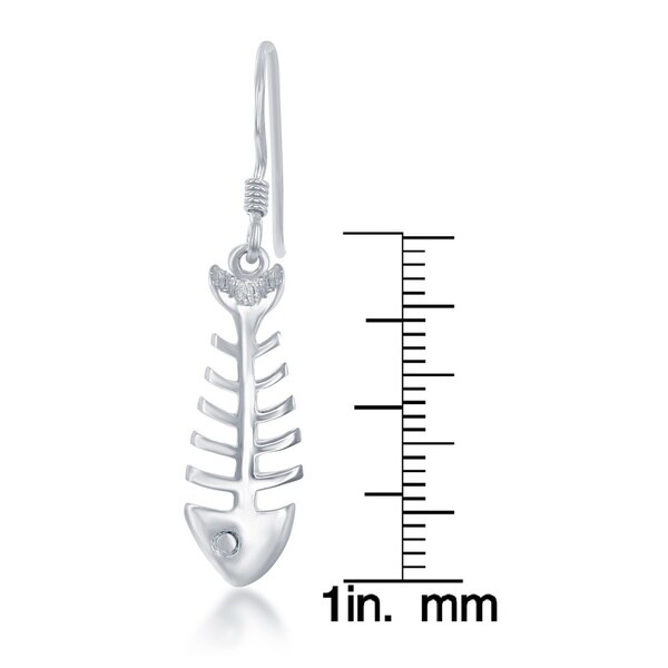 fish skeleton earrings silver