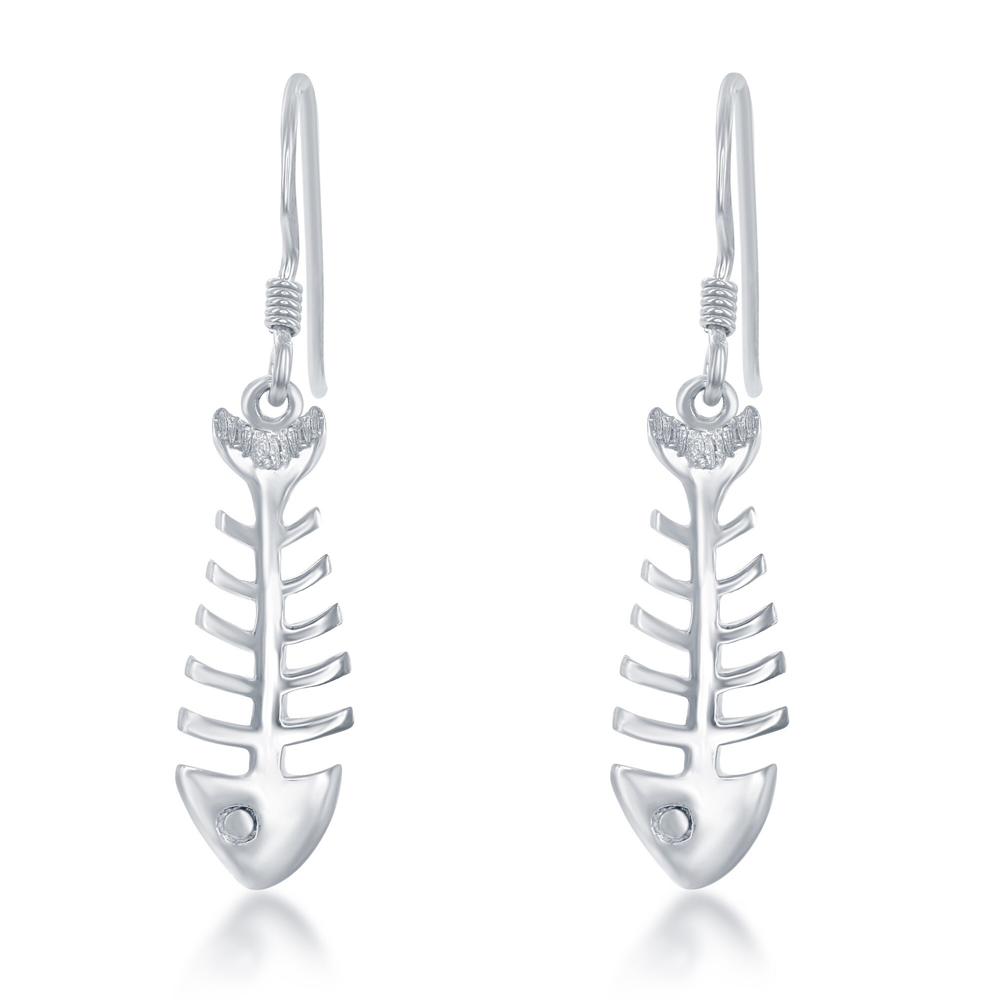 fish skeleton earrings silver