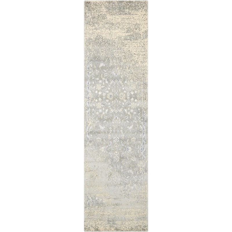 Nourison Luminance LUM10 Area Rug - 2'3" x 8' Runner - Silver - Runner/Rectangle