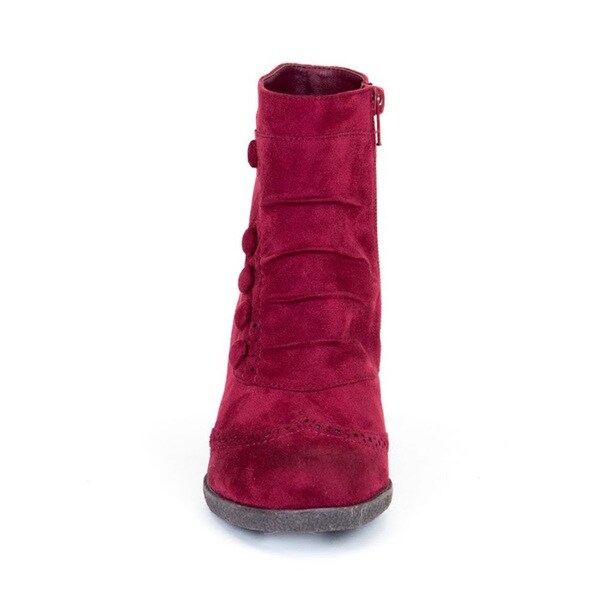 burgundy wedge booties