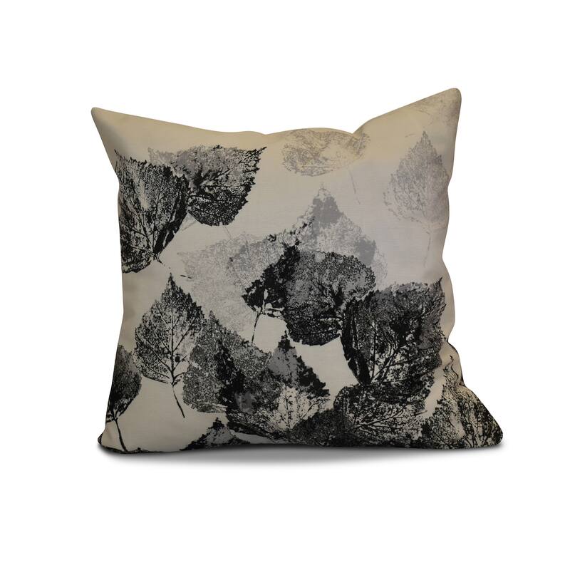 20 x 20-inch Fall Memories Floral Print Pillow - Black