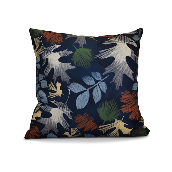 20 x 20-inch Watercolor Leaves Floral Print Pillow