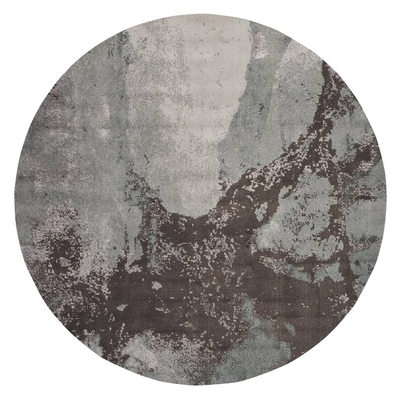 Nourison Twilight TWI07 Area Rug - Grey - 8' Round - Round