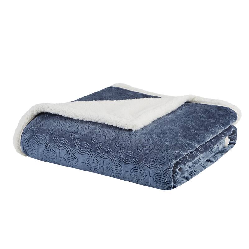 Madison Park Celia Oversized Textured Plush Berber Throw