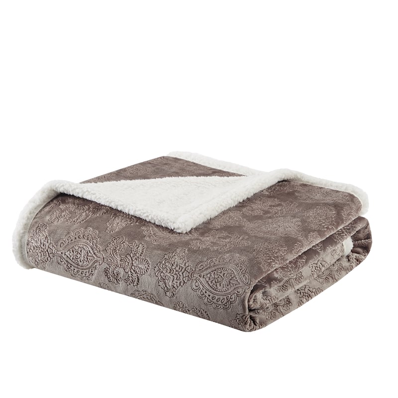 Madison Park Celia Oversized Textured Plush Berber Throw