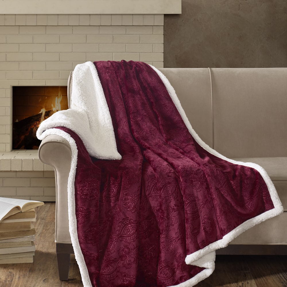 Madison Park Celia Oversized Textured Plush Berber Throw