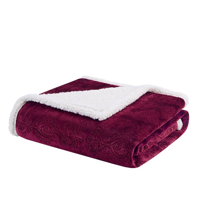 Madison Park Celia Oversized Textured Plush Berber Throw