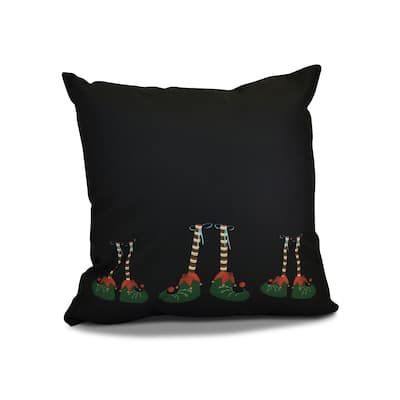 20 x 20-inch Elfin Magic Geometric Holiday Print Outdoor Pillow