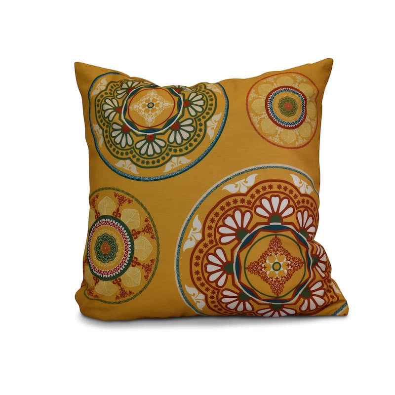 20 x 20-inch Medallions Geometric Print Outdoor Pillow