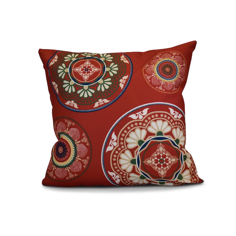 20 x 20-inch Medallions Geometric Print Outdoor Pillow