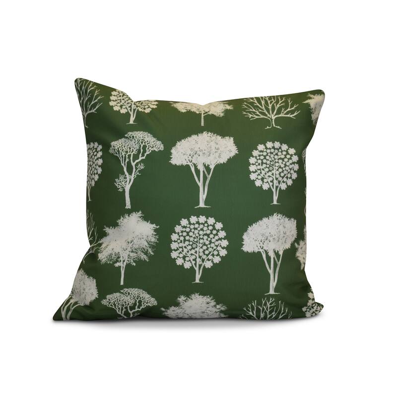 20 x 20-inch Field of Trees Floral Print Outdoor Pillow