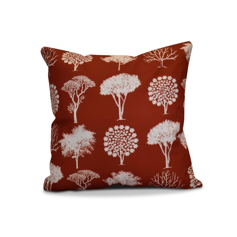 20 x 20-inch Field of Trees Floral Print Outdoor Pillow