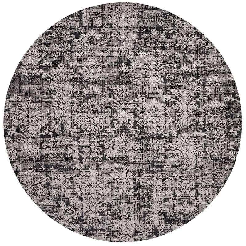 Nourison Twilight TWI04 Area Rug - 8' Round - Black/Grey - Round