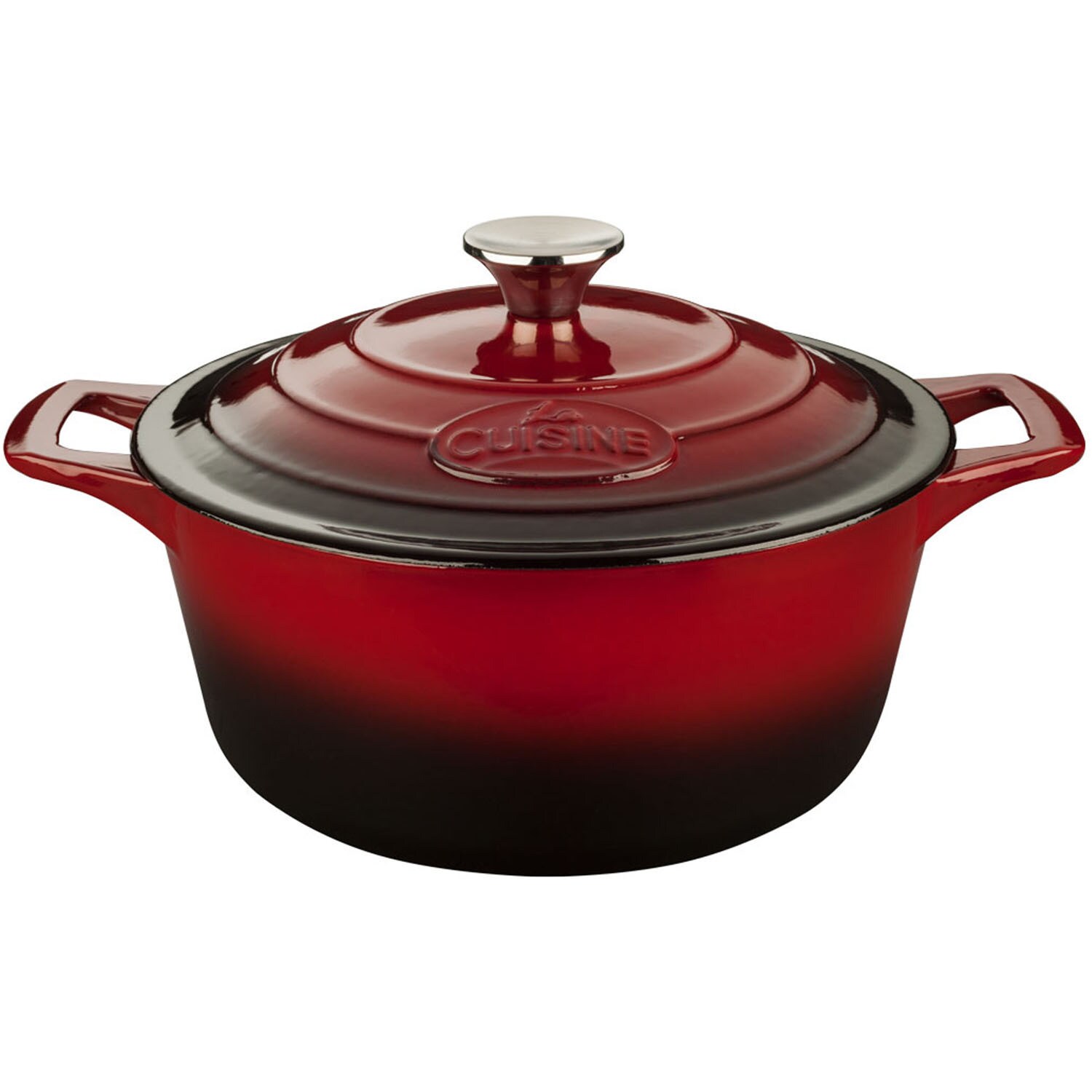 La Cuisine Red Cast Iron 5-quart Round Casserole with Enamel Finish - Bed  Bath & Beyond - 12344791