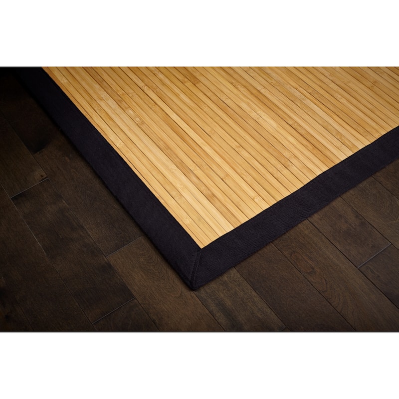 Jani Namaste Bamboo Rug with Black Border