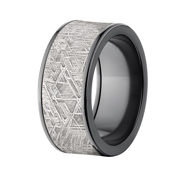 black zirconium meteorite ring