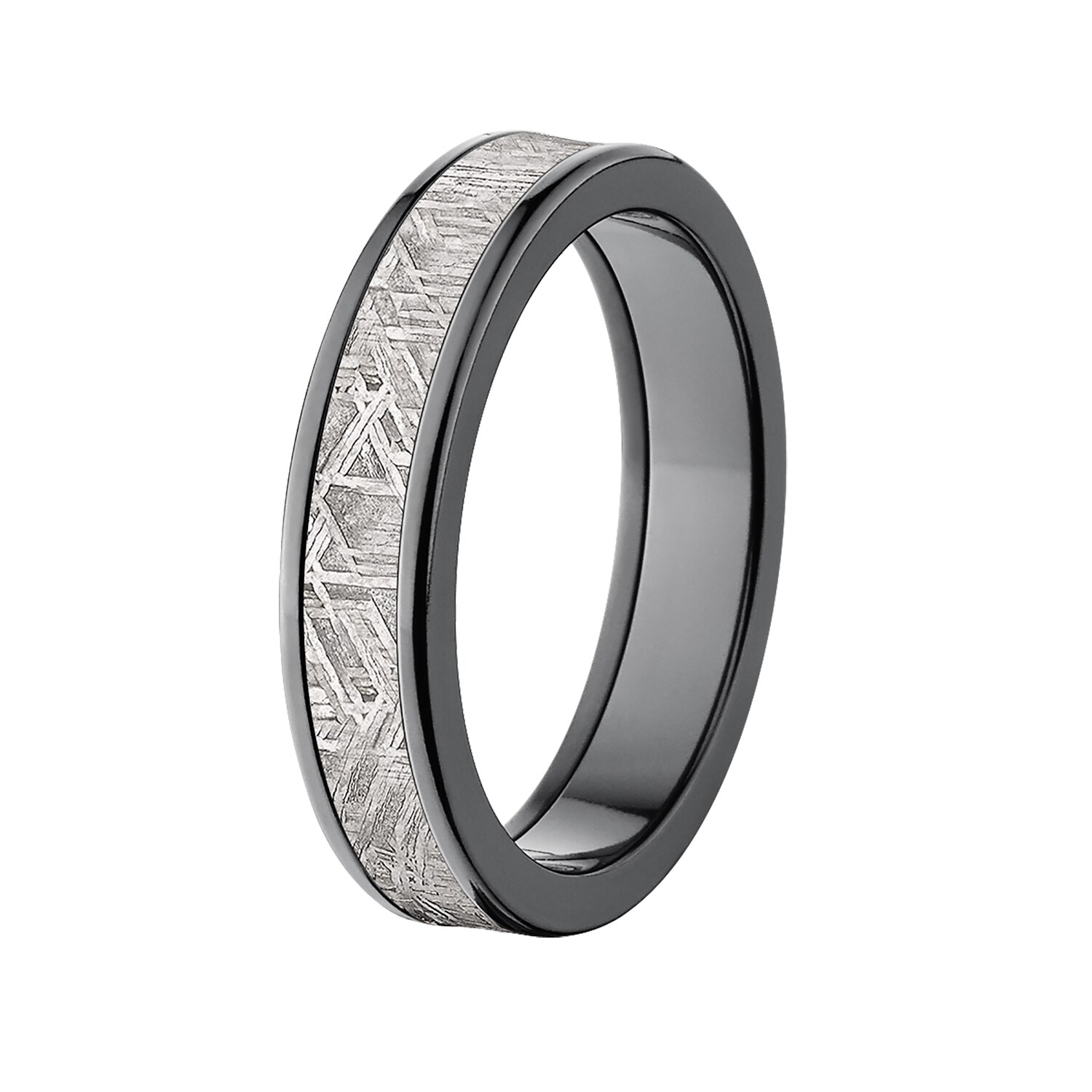 black zirconium meteorite ring