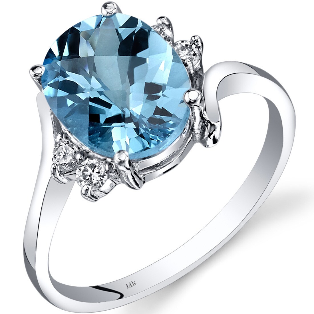 GENUINE LONDON BLUE TOPAZ WEDDING ENGAGEMENT .925 STERLING SILVER RING SZ 9,#557