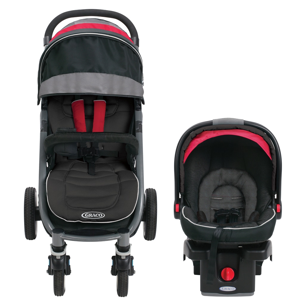 red and black graco car seat