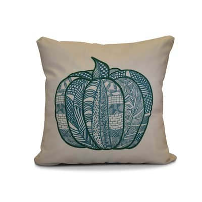 20 x 20-inch Pumpkin Patch Geometric Print Outdoor Pillow