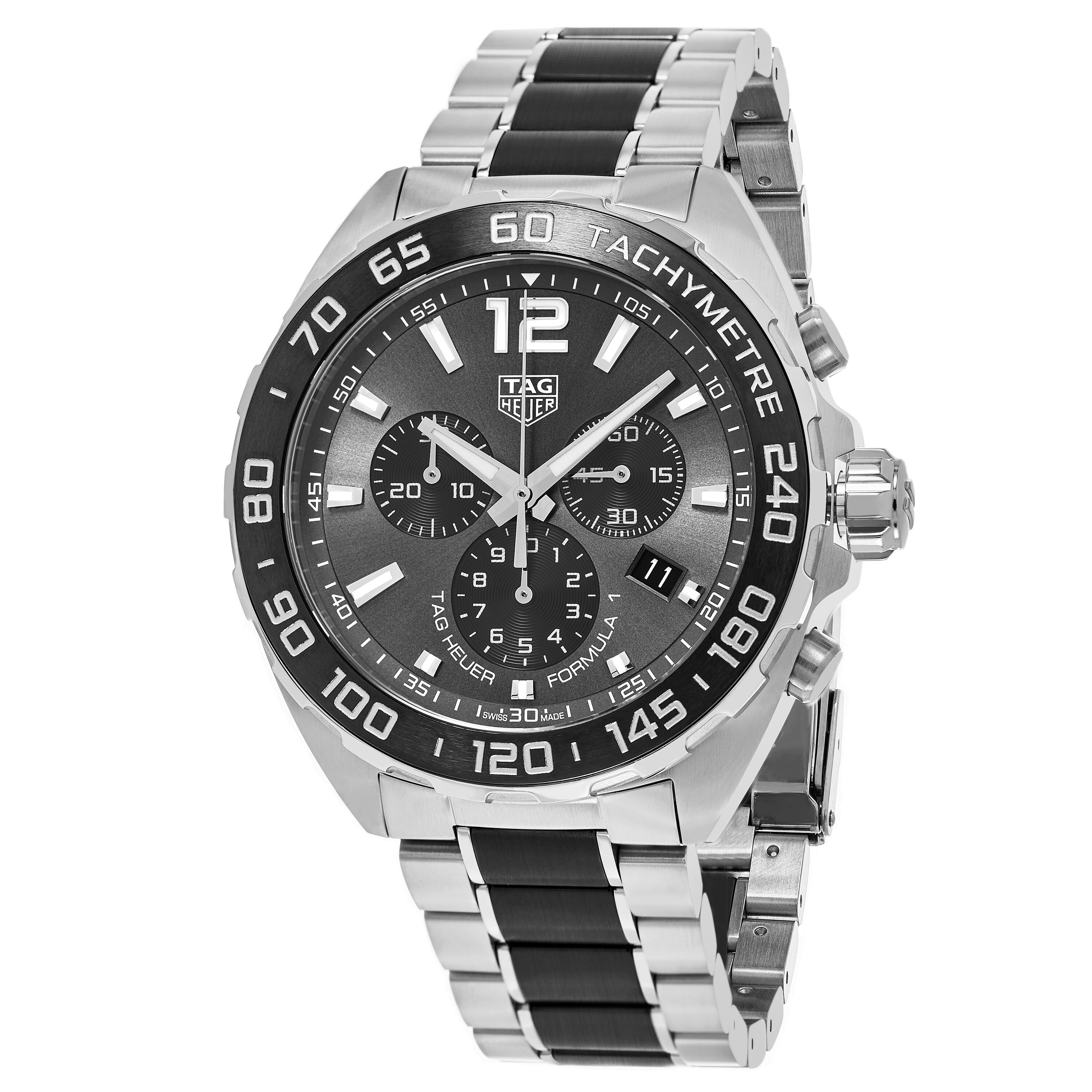 men's swiss chronograph formula 1 stainless steel bracelet watch 43mm