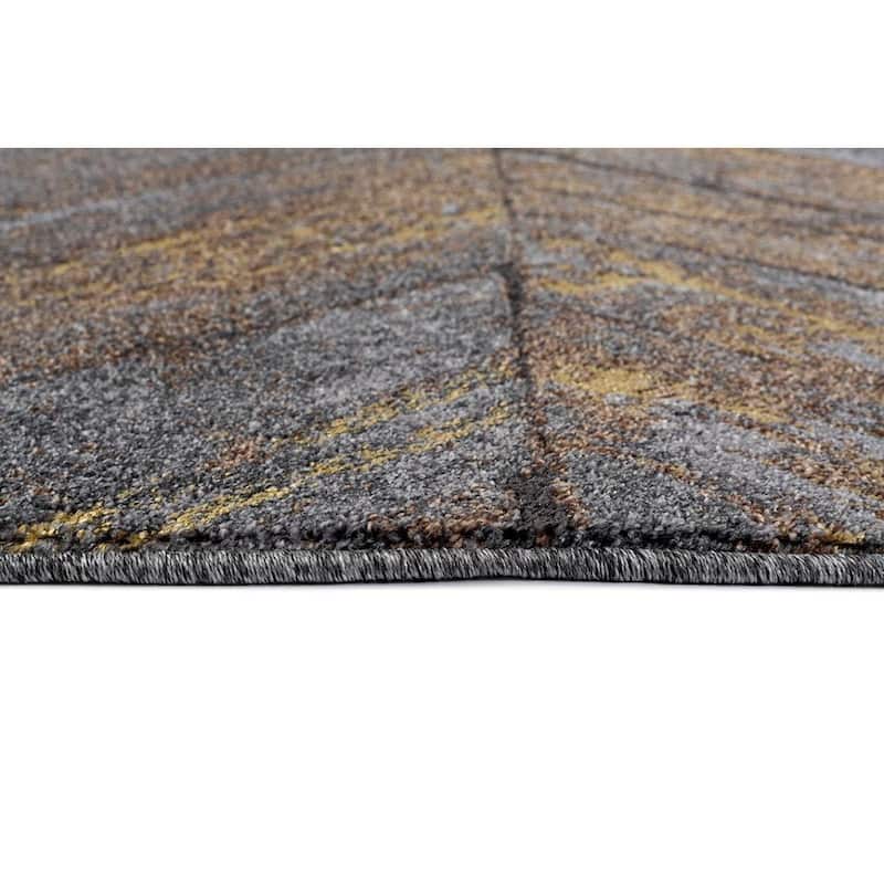 Persian Rugs Rustic Wood Floor Grey Area Rug - 5'2" x 7'2"