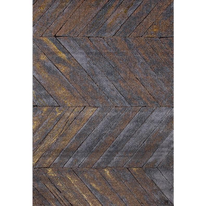 Persian Rugs Rustic Wood Floor Grey Area Rug - 5'2" x 7'2"