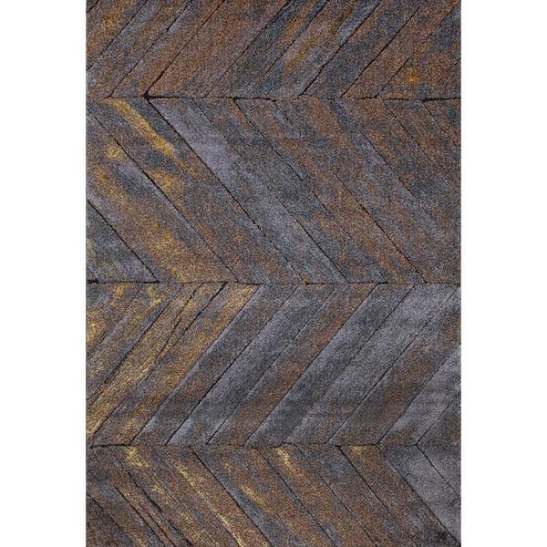 Persian Rugs Rustic Wood Floor Grey Area Rug 5'2" x 7'2" 12346182