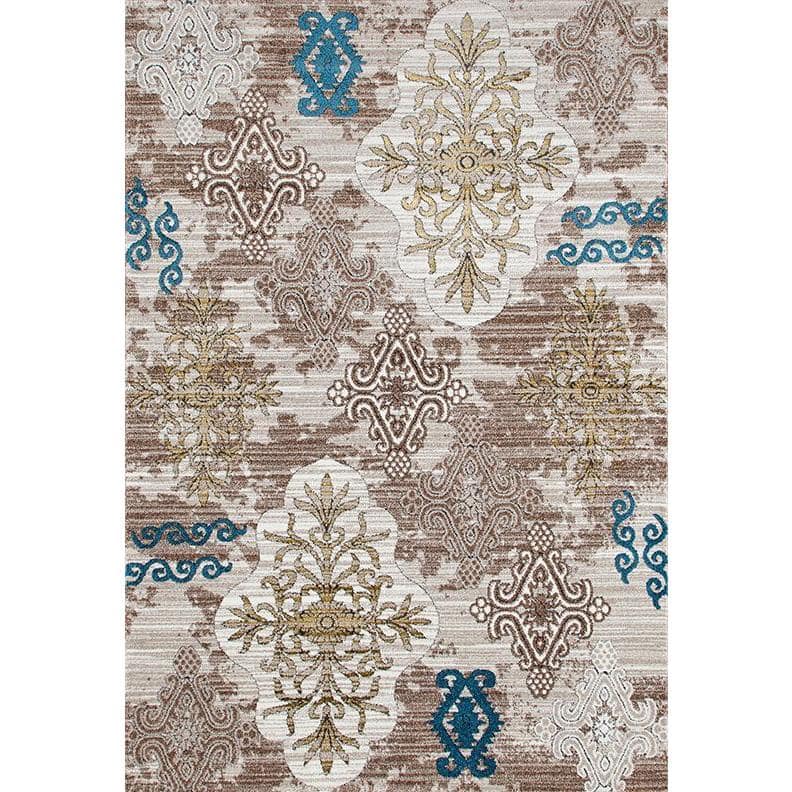 Persian Rugs Tribal Medallions Beige Multi Colored Area Rug - 7'10" x 10'6"