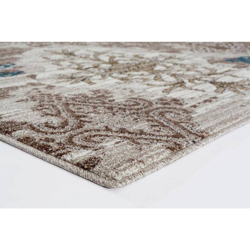 Persian Rugs Tribal Medallions Beige Multi Colored Area Rug - 7'10" x 10'6"