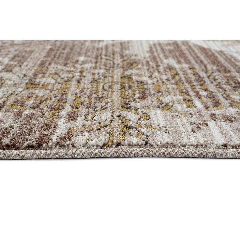 Persian Rugs Tribal Medallions Beige Multi Colored Area Rug - 7'10" x 10'6"
