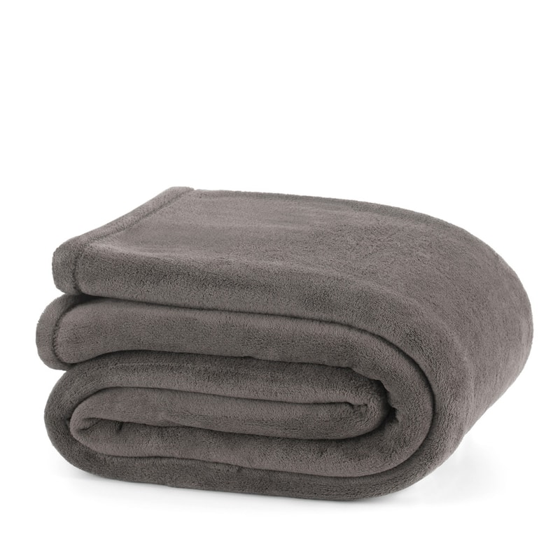 Martex Soft Plush Blanket - Twin - Dark Gray