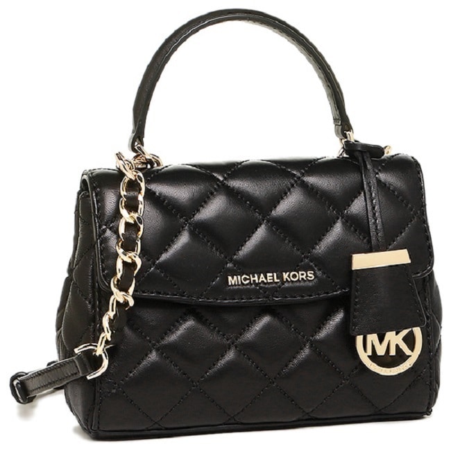 michael kors black and gold crossbody purse