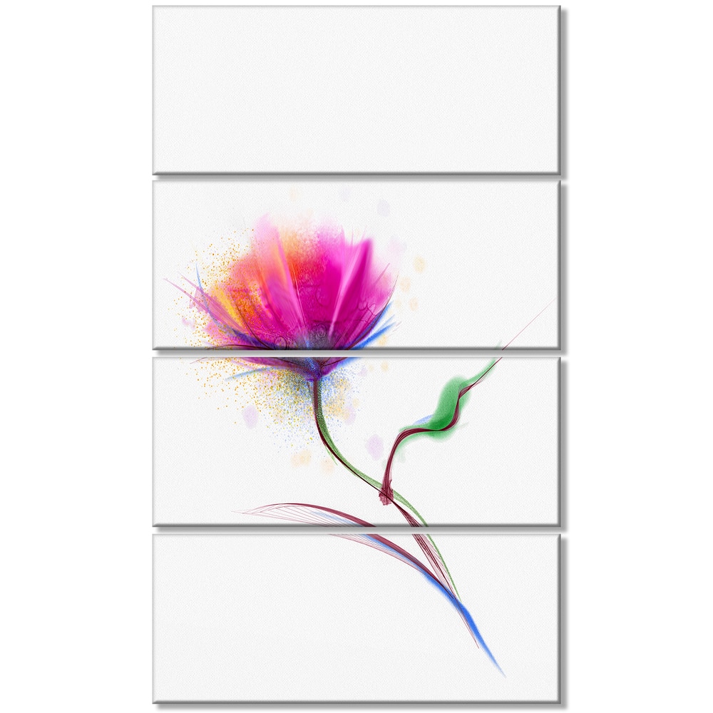 Isolated Purple Poppy Flower - Large Flower Canvas Wall Art - Red - Bed ...