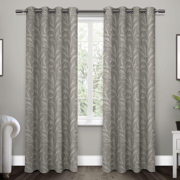 slide 2 of 57, ATI Home Kilberry Woven Blackout Grommet Top Curtain Panel Pair 52x108 - Ash Grey