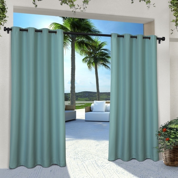 ATI Home Indoor/Outdoor Solid Grommet Top Curtain Panel Pair
