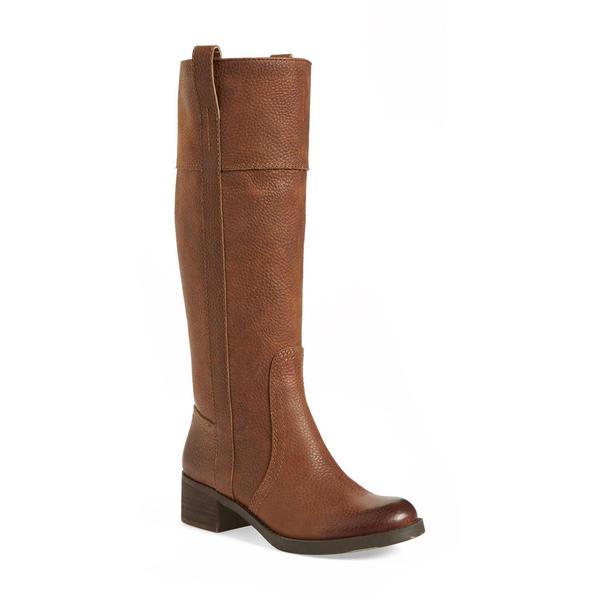Shop Lucky Brand Heloisse Leather Pull-on Knee-high Riding Boot - Free ...