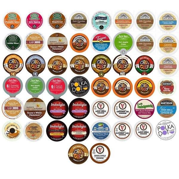 Coffee, Tea, and Hot Chocolate 50 Count Variety Sampler Pack for Keurig ...