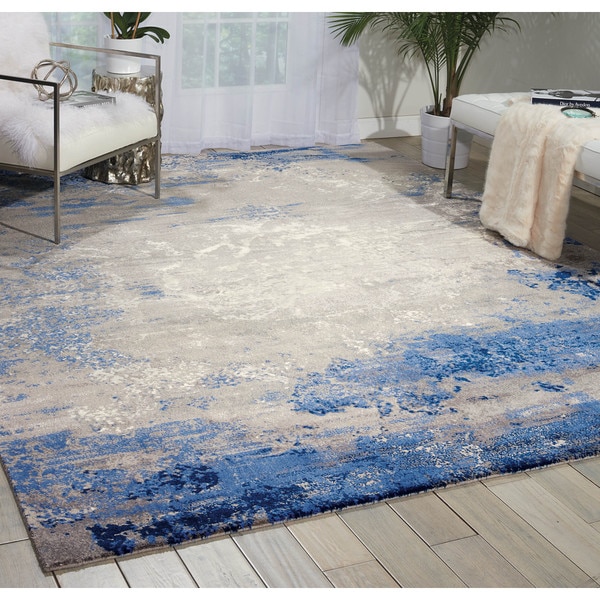 Nourison Twilight Blue Grey Area Rug 5 6 X 8 Free Shipping Nourison Twilight Blue Grey Area Rug 5 X27