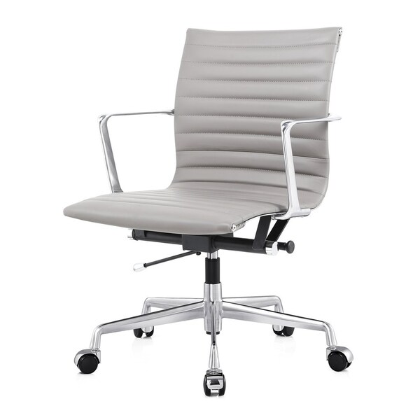 M5 Grey Aniline Leather Office Chair - Overstock - 12350887