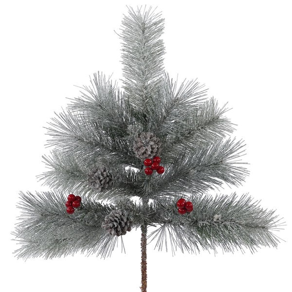 Shop Vickerman 24-inch Frosted Mix Berry Pine Spray With 12 Tips - Overstock